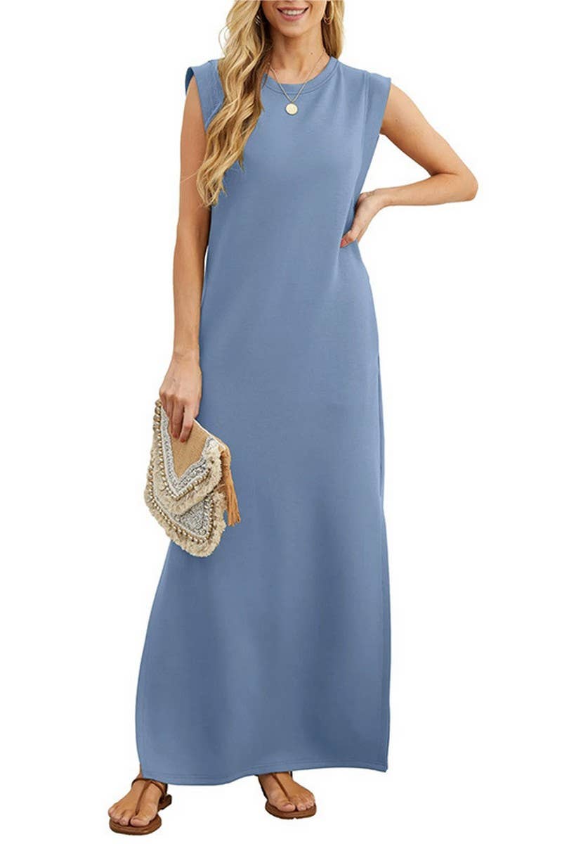 CWDMD01054_WOMEN'S SUMMER CASUAL LOOSE LONG DRESS