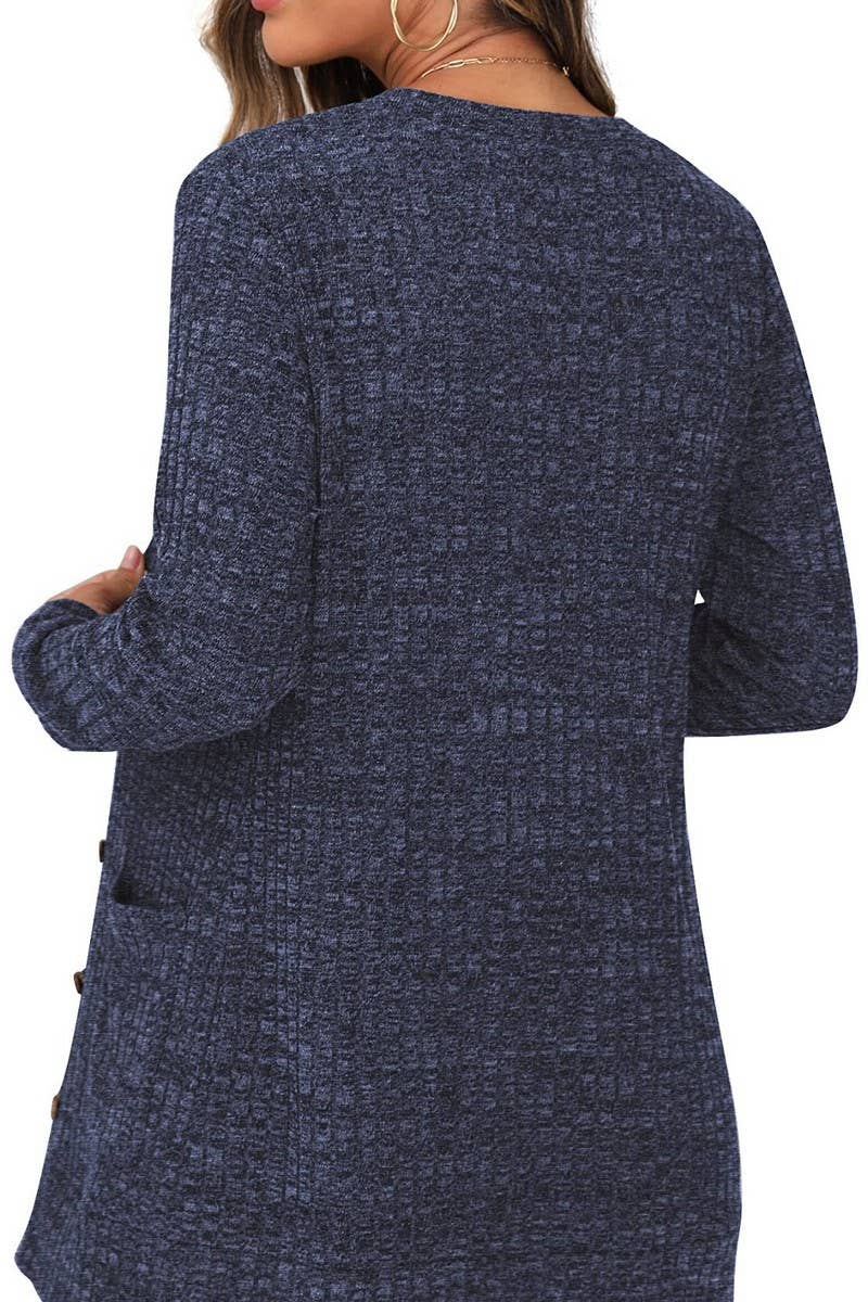 CWOCAL0569_Button Down Long Sleeve Casual Top