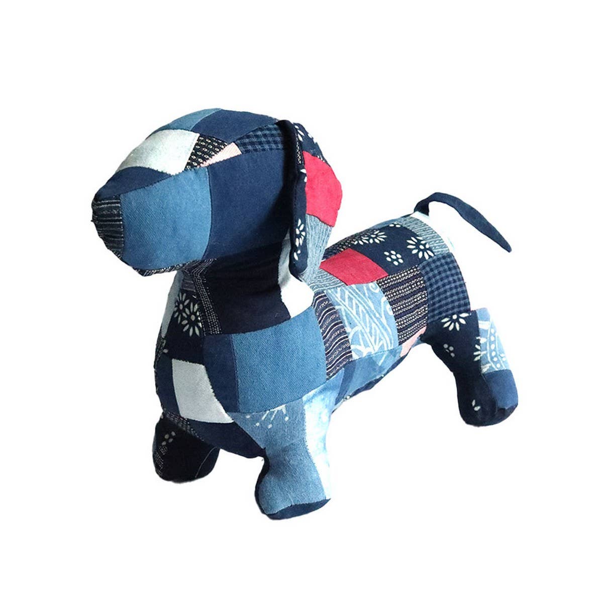 Handcrafted Indigo Patchwork Fabric Animal Doll