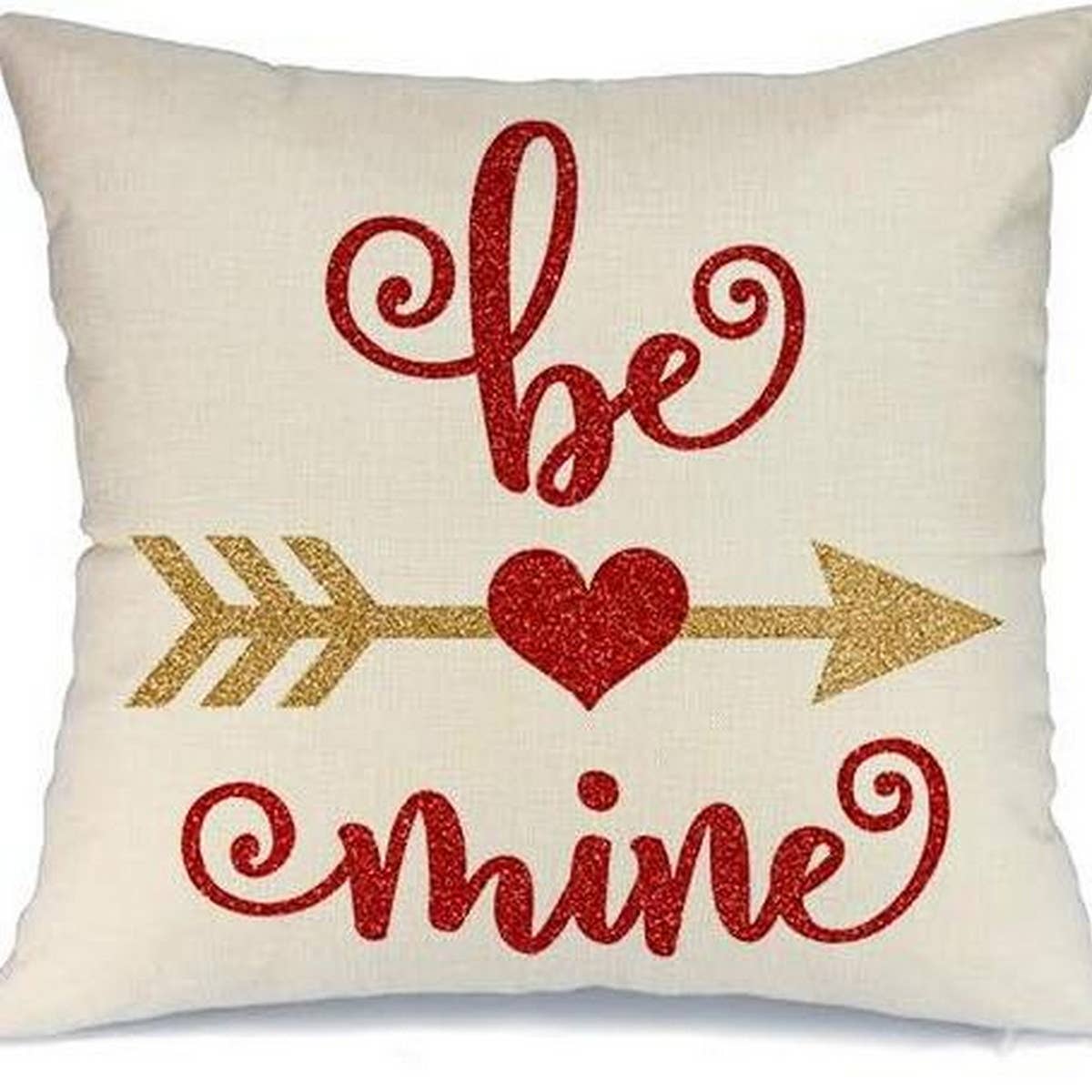 HOME PRINTED RED LOVE PILLOW COVER