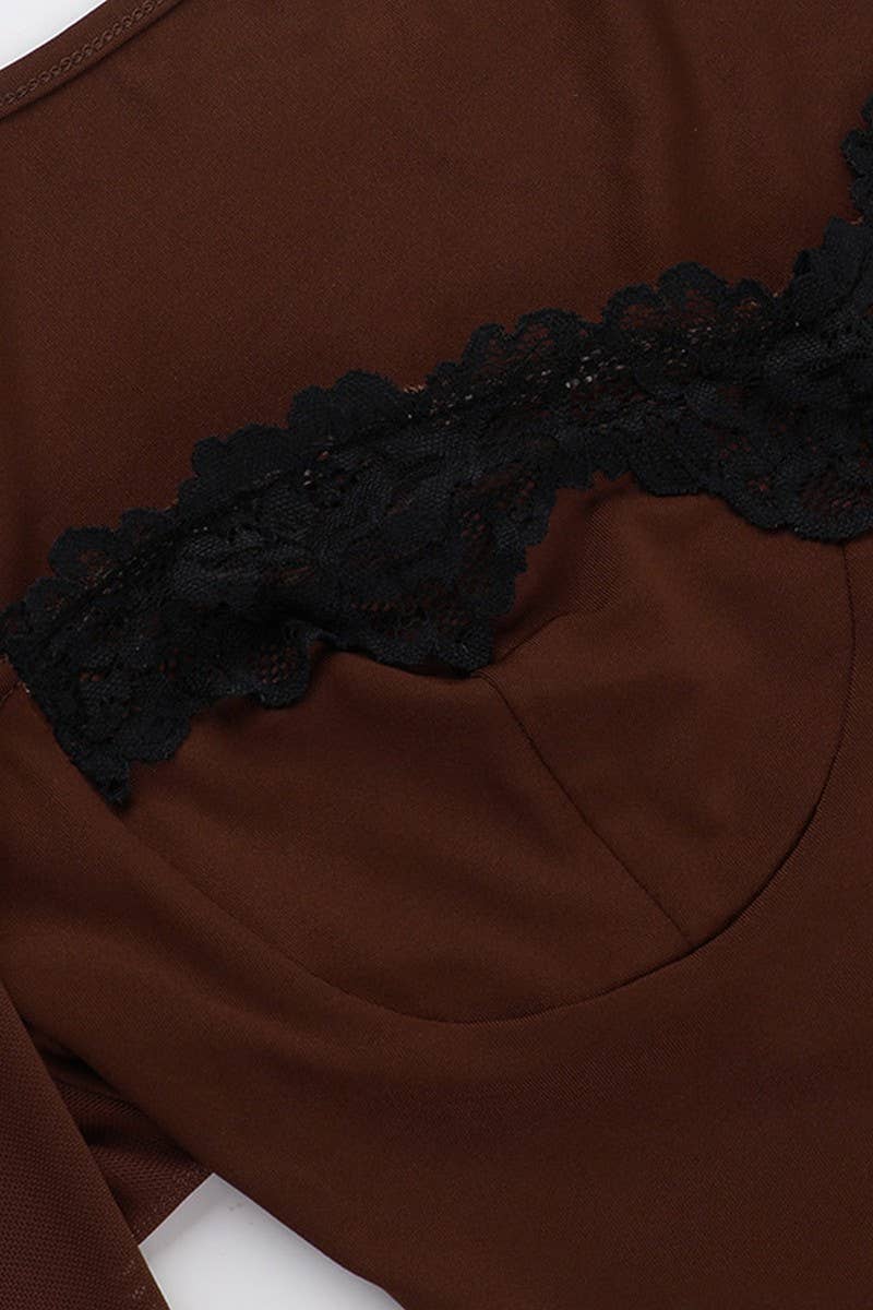 CWDSD6728_SLIM-FIT LONG-SLEEVED LACE HIP-HUGGING MINI DRESS