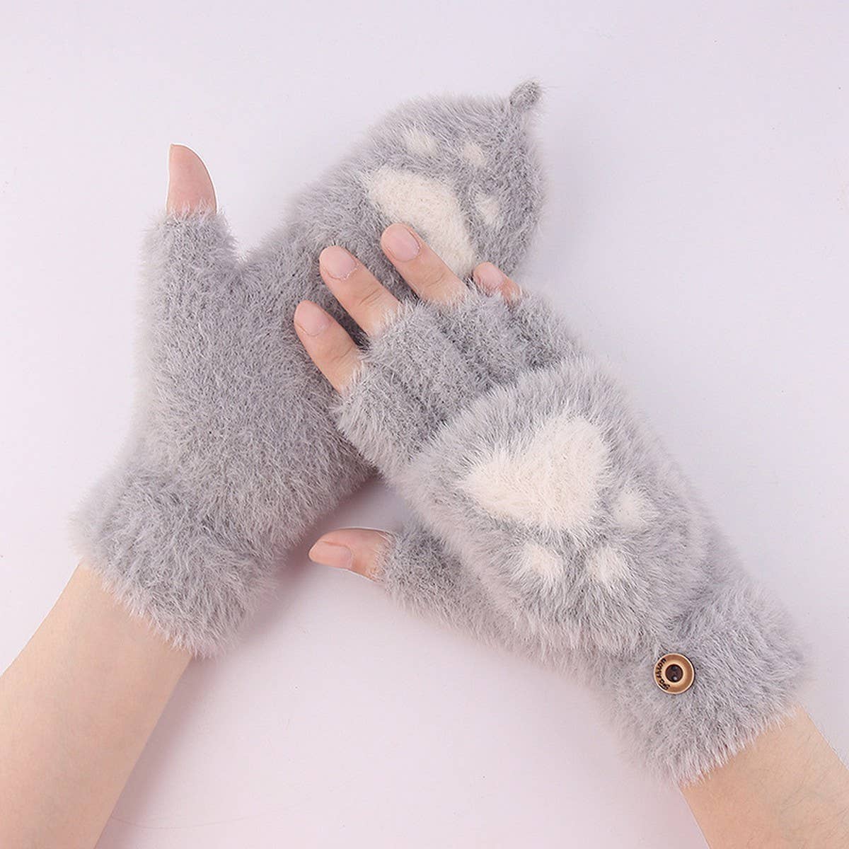 NEW WOMEN'S FLAP KNITTED FINGERLESS GLOVES_CWAG0247