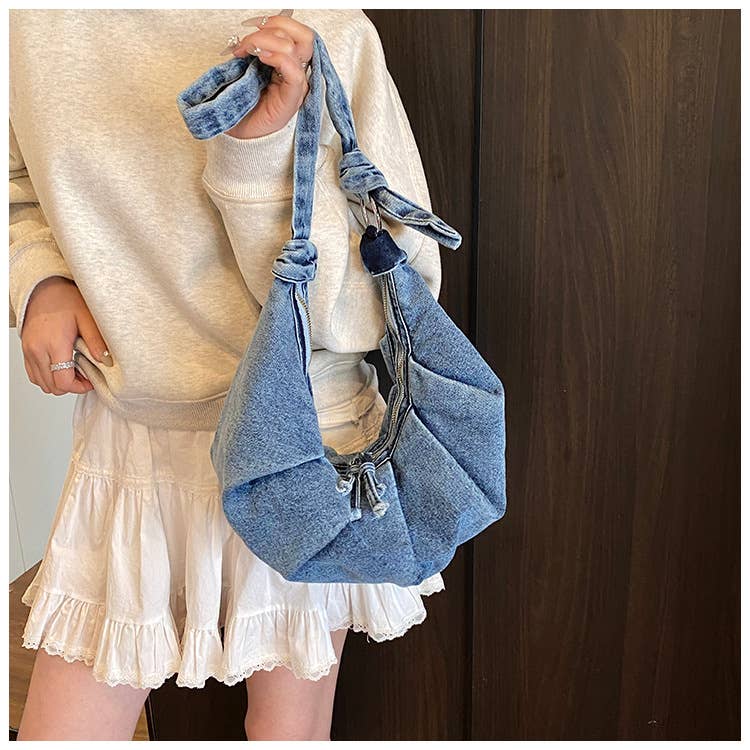 Creative fashionable pleated single-shoulder bag