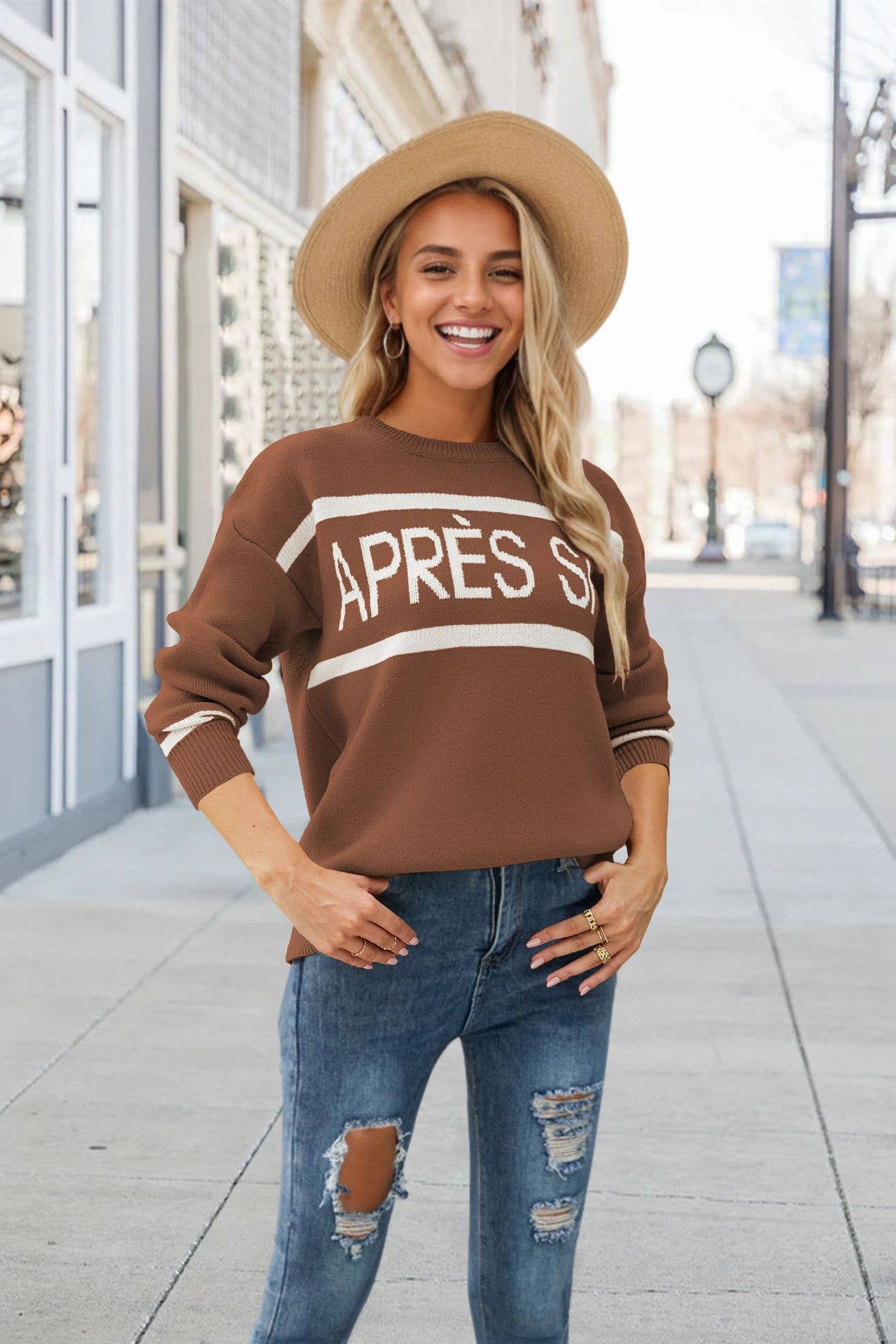 Alphabet jacquard fashion base knitwear