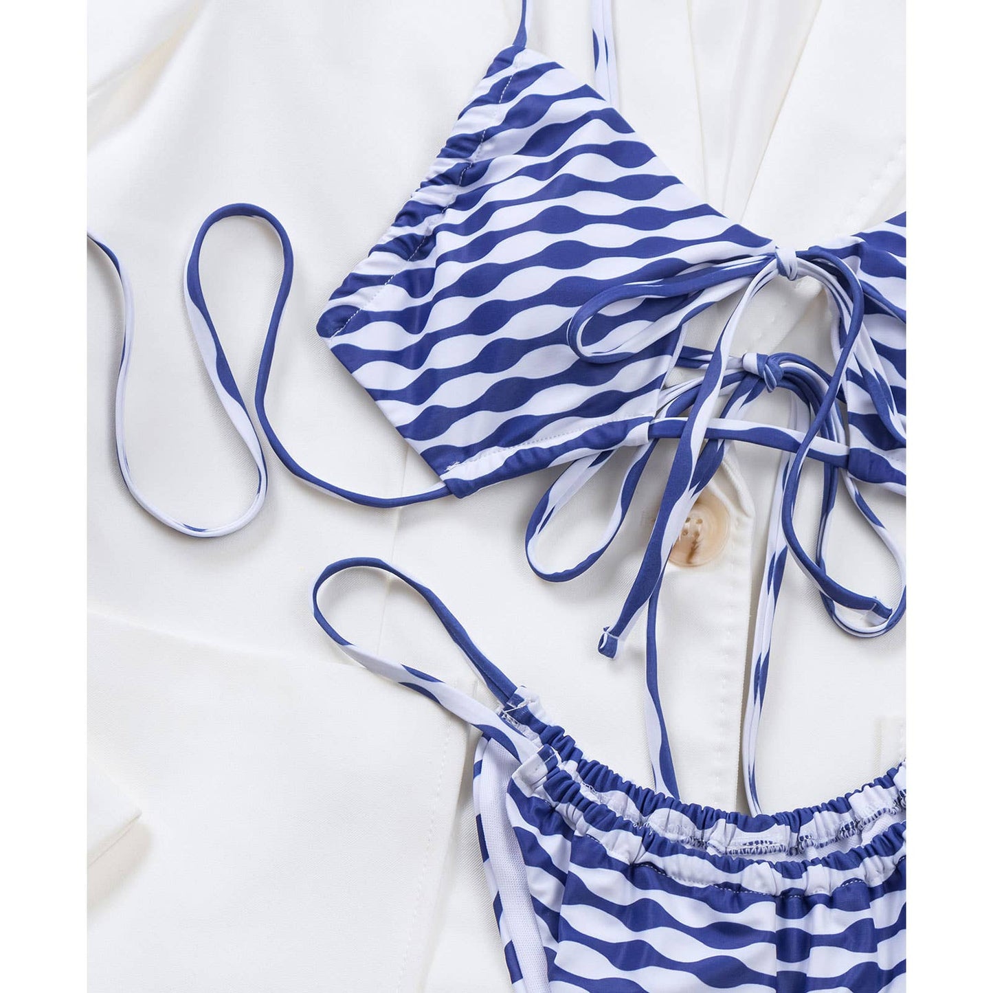 Gingham Bikini Set - Sexy Cutout Tie Side Swimsuit