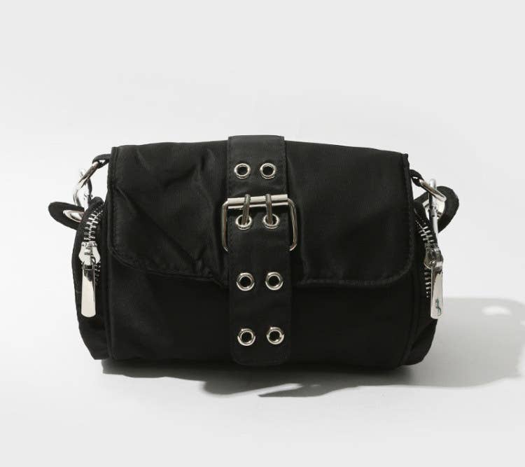 Retro double-button Oxford fabric square bag