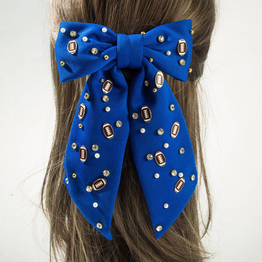 Bow Style Spring Hair Clip,Rhinestone & Rugby_CWAHA6189