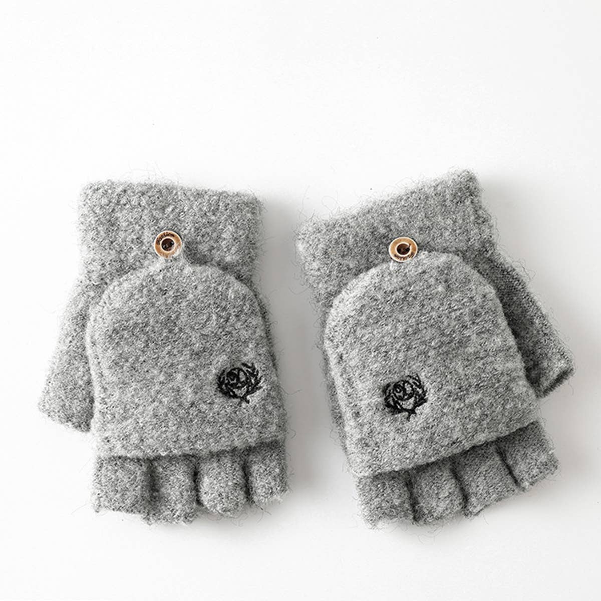 Men¡¯s Winter Flip Mittens Knit Half Full Finger_CWAG0524