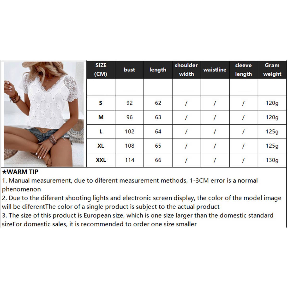 Embroidered lace patchwork short-sleeved T-shirt