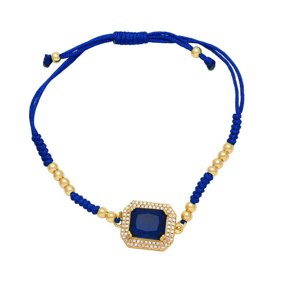 BOHEMIAN COLORED ZIRCON GEOMETRIC SQUARE BRACELET_CWAJE1041