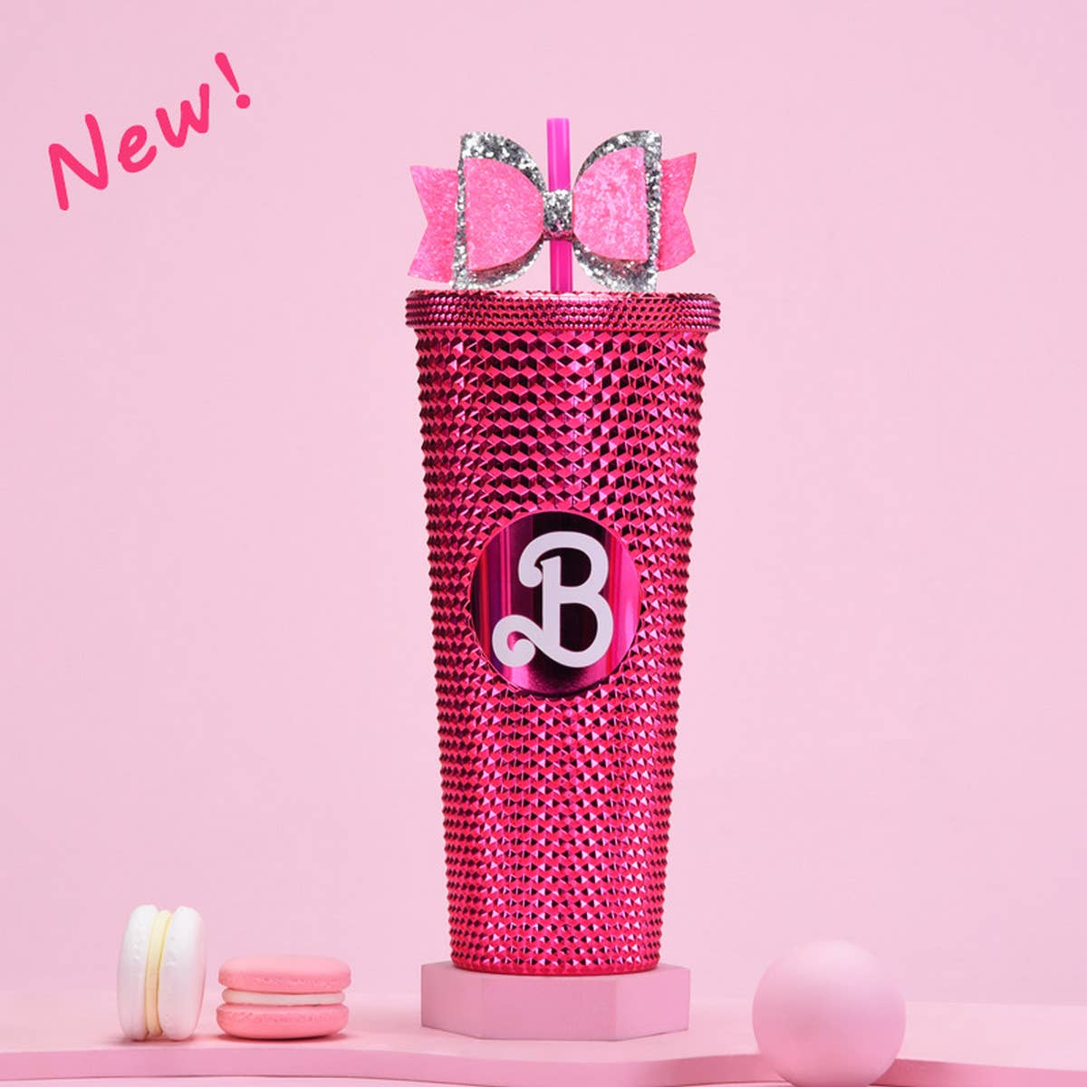 DOUBLE LAYER PORTABLE PLASTIC STRAW DIAMOND CUP
