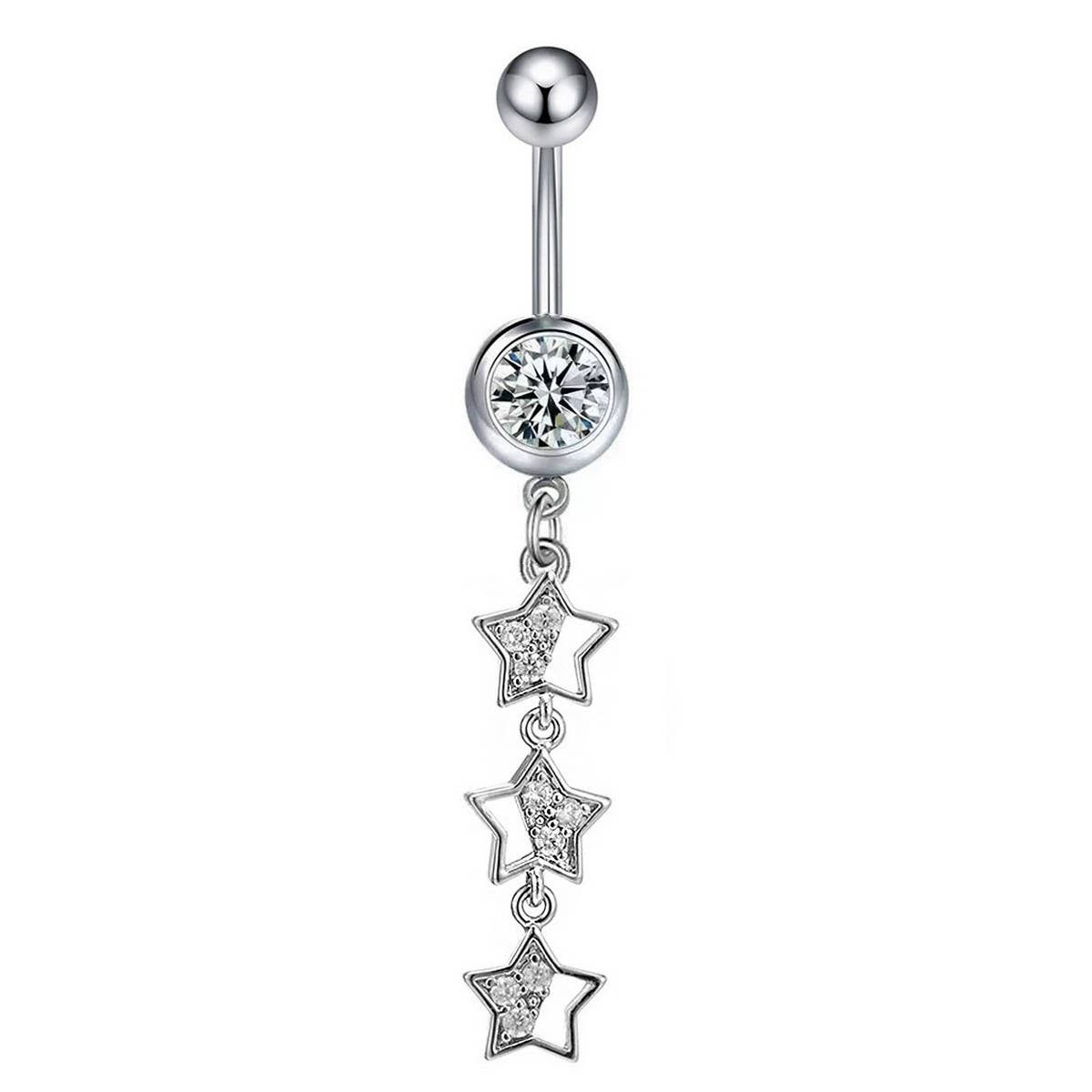 Heart & Butterfly CZ Belly Ring ? Body Jewelry