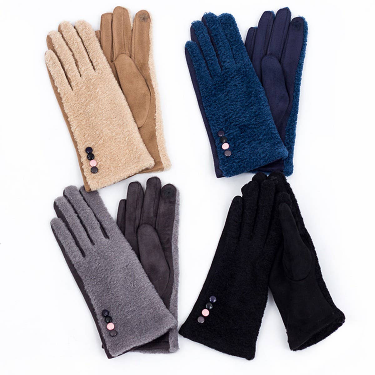 SOLID COLOR FASHIONABLE TOUCH SCREEN GLOVES_CWMM1546