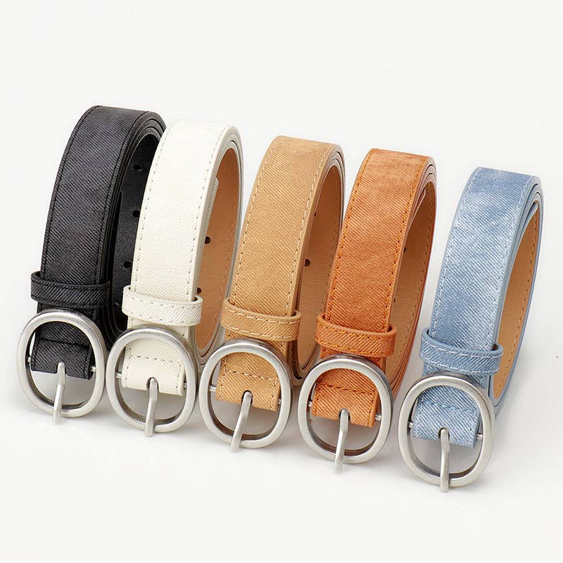 Simple fashionable and casual oval alloy belt