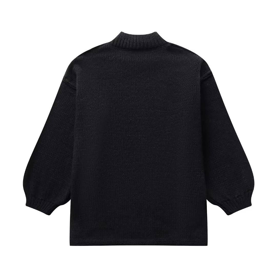 Simple and thin round-neck knitted sweater
