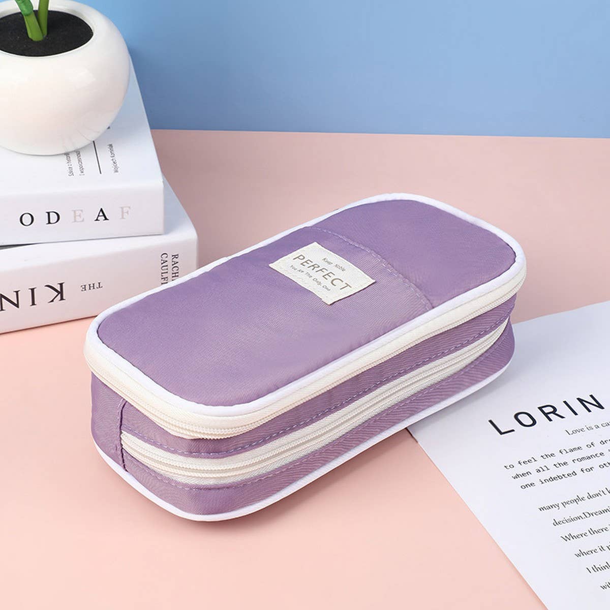 MACARON LARGE CAPACITY SIMPLE PENCIL POUCH_CWAB2801