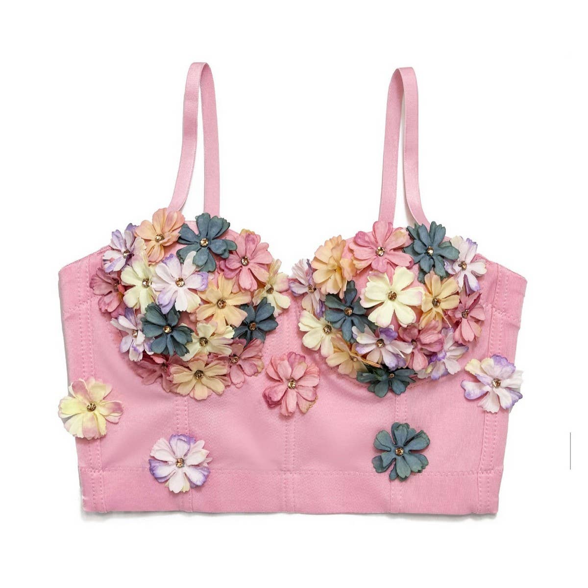 HIGH-END SWEET FLOWER HERRINGBONE BRA
