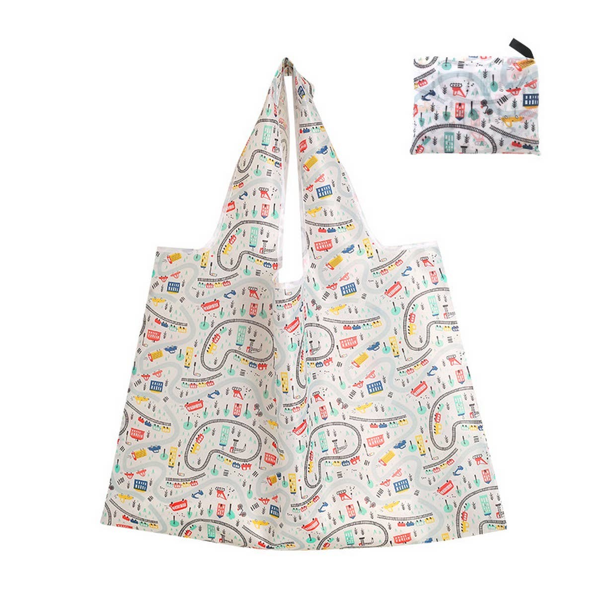 LARGE FOLDABLE CARTOON PRINTED SHOPPING BAG_CWAB3456