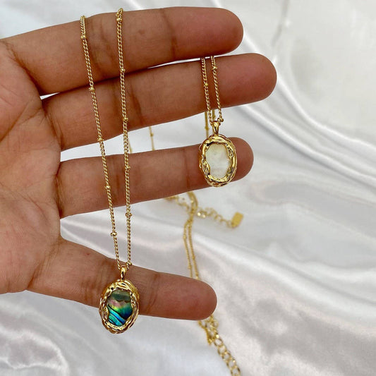 RETRO IRREGULAR PERSONALITY OVAL PENDANT NECKLACE_CWMM3843