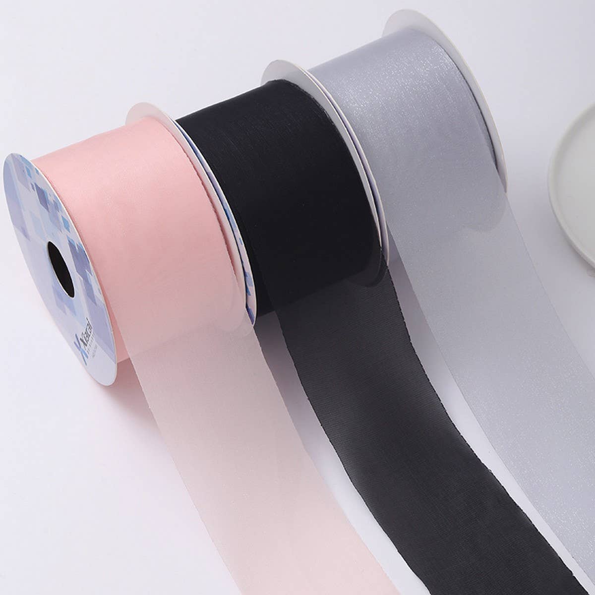 GOLD SATIN FROSTED RIBBON DECORATIVE RIBBON