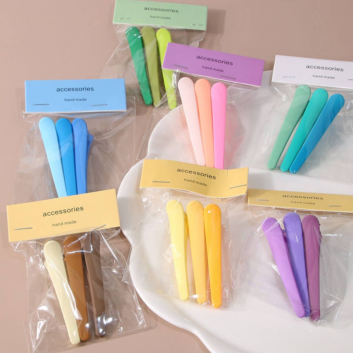 3PCS No-Crease Hair Clips Set Matte Duckbill Pins_CWAHA1045