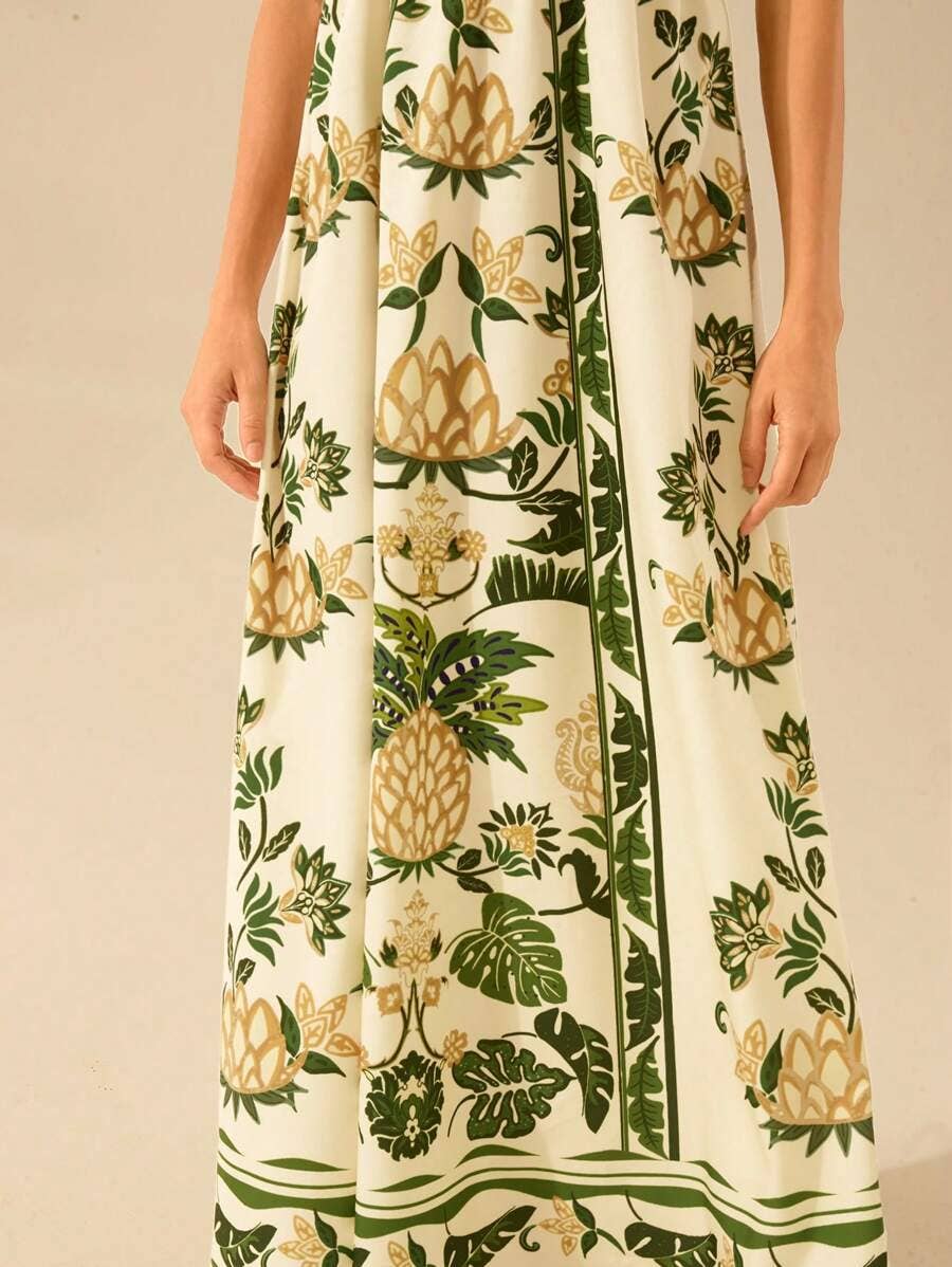 Sunlit floral prints and ruffles casual dress