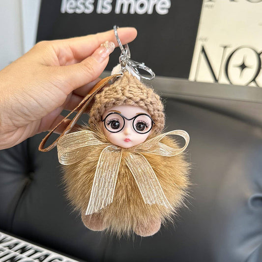 CUTE PLUSH DOLL CAR KEYCHAIN BAG PENDANT GIFT