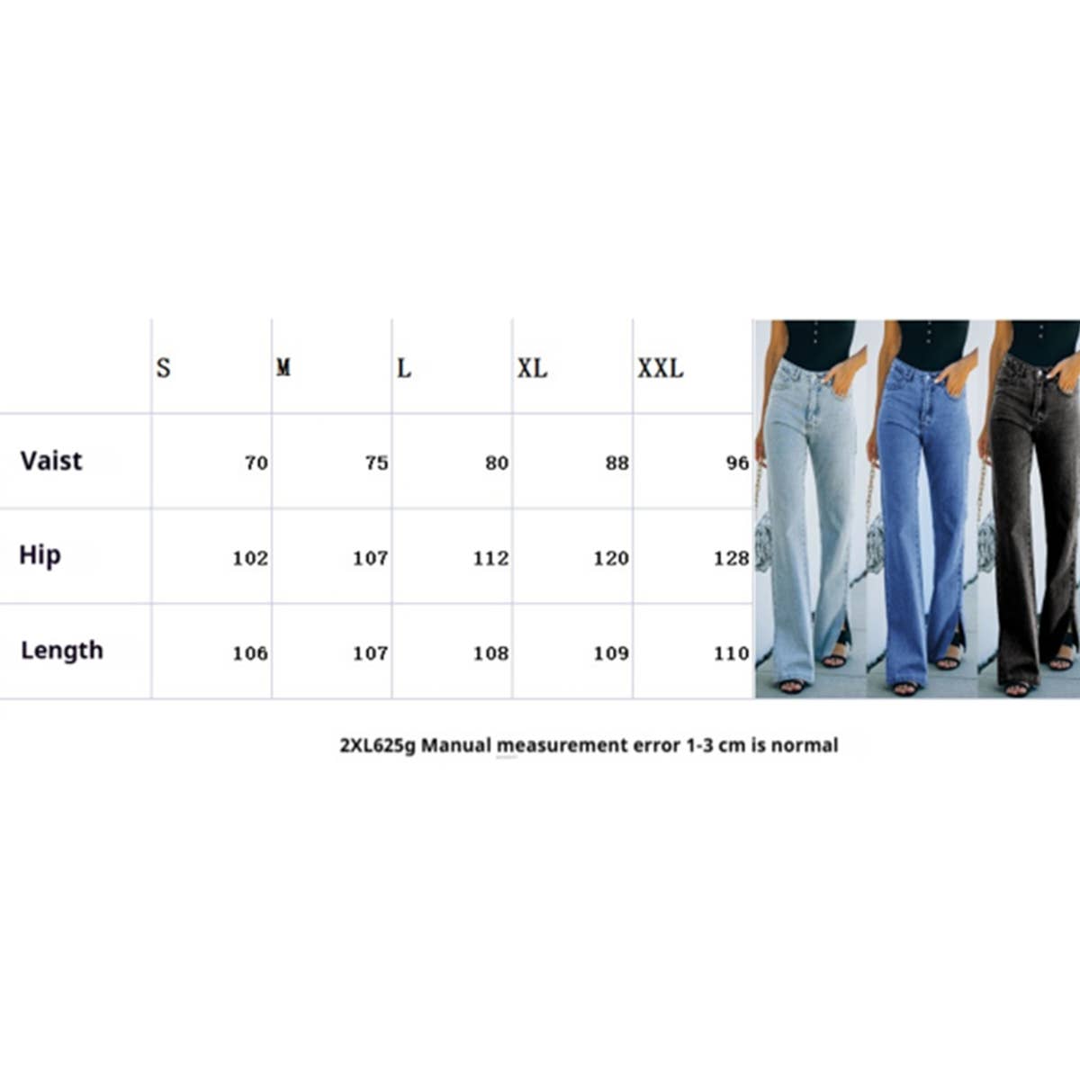 Washed Split Hem Jeans ? Mid Rise Casual Pants