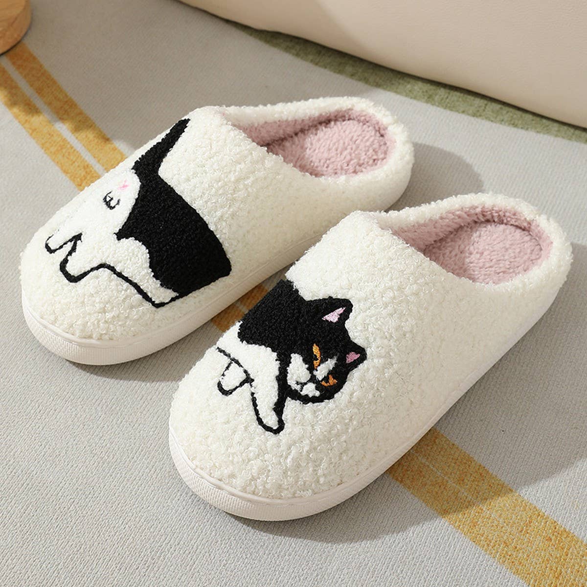 CUTE CARTOON KITTEN WINTER WARM COTTON SLIPPERS