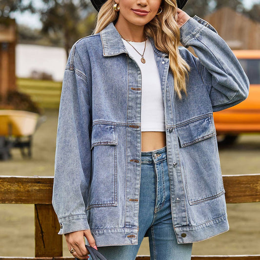 Classic Retro Slimming Denim Coat ? Casual Fit