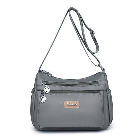 MULTI-COMPARTMENT NYLON SHOULDER AND CROSSBODY BAG