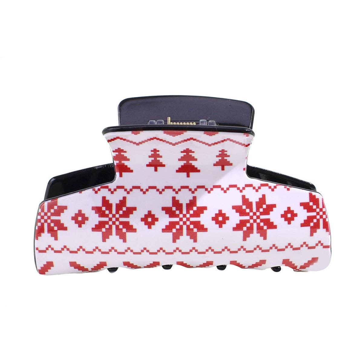 Red Christmas Reindeer Snowflake Hair Clip_CWAHA2327