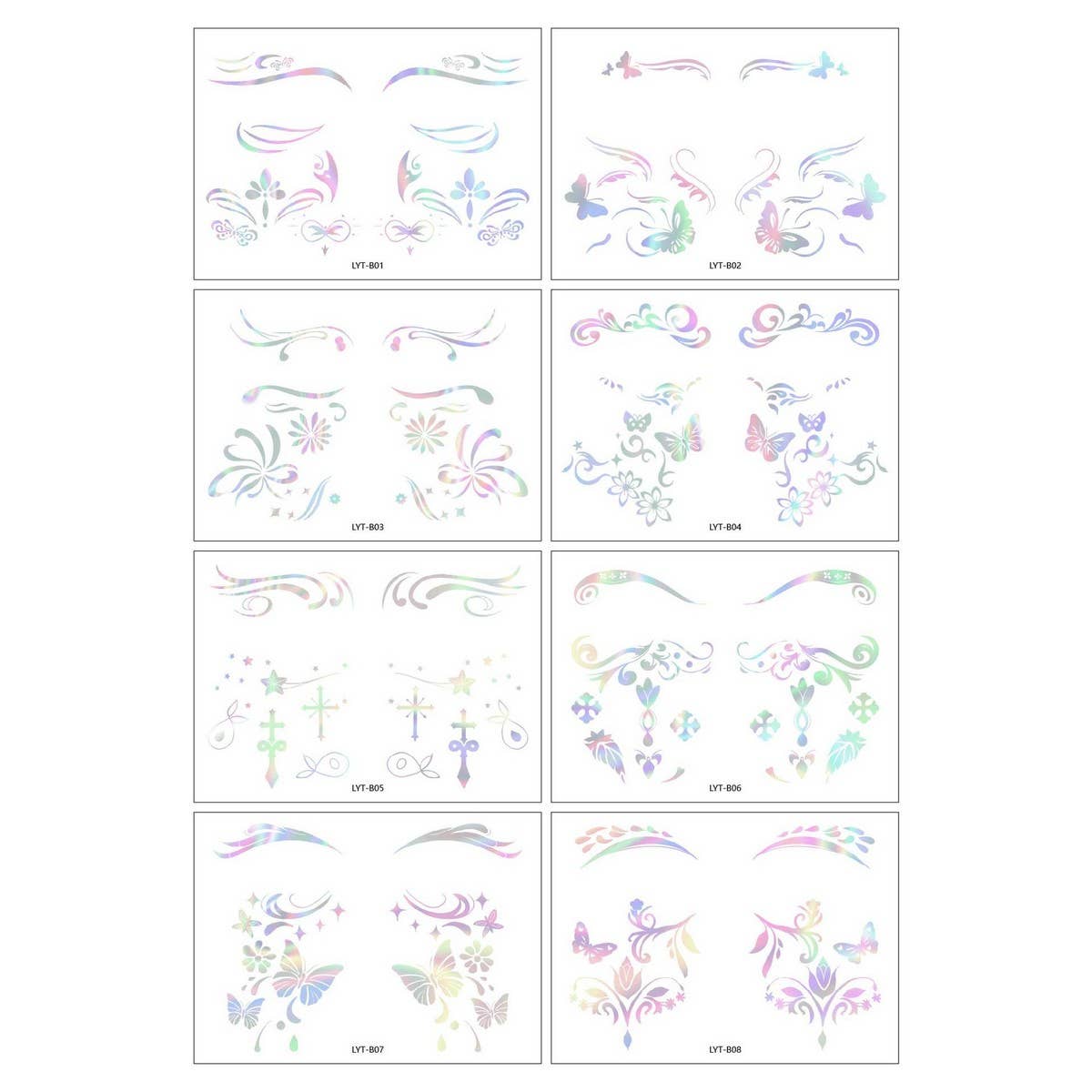 Holographic Eyeliner Tattoo Stickers for Raves