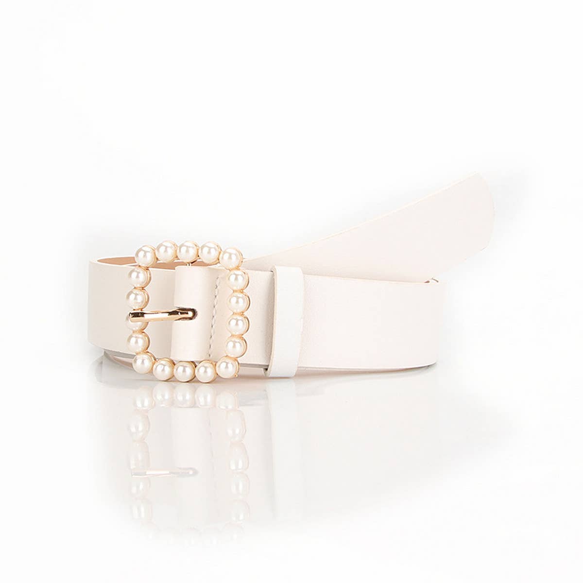 CWABE0945_SWEET PEARL SQUARE BUCKLE BELT