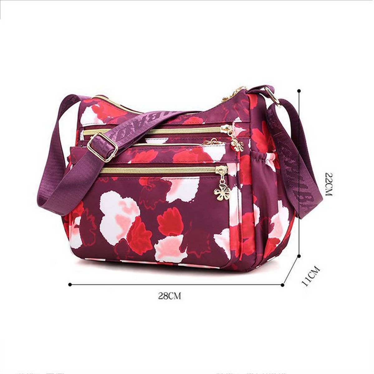 MULTILAYER PRINTED BACKPACK SHOULDER CROSSBODY BAG
