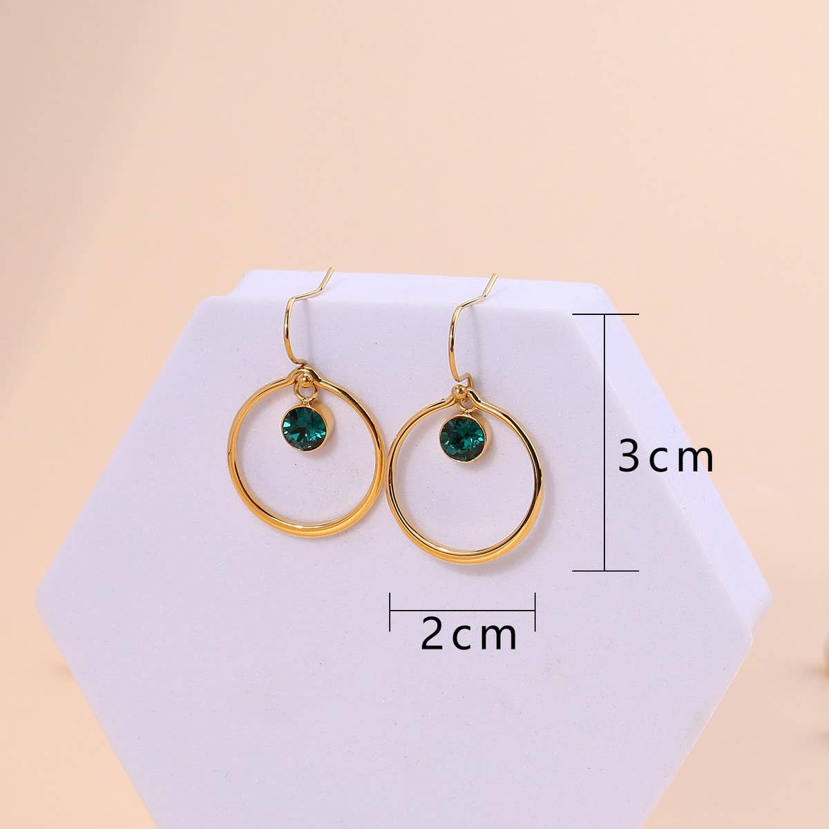 TITANIUM STEEL FASHIONABLE ZIRCON CIRCLE EARRINGS
