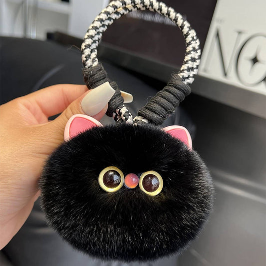CUTE BRACELET WITH KITTEN AND CAR KEYCHAIN PENDANT
