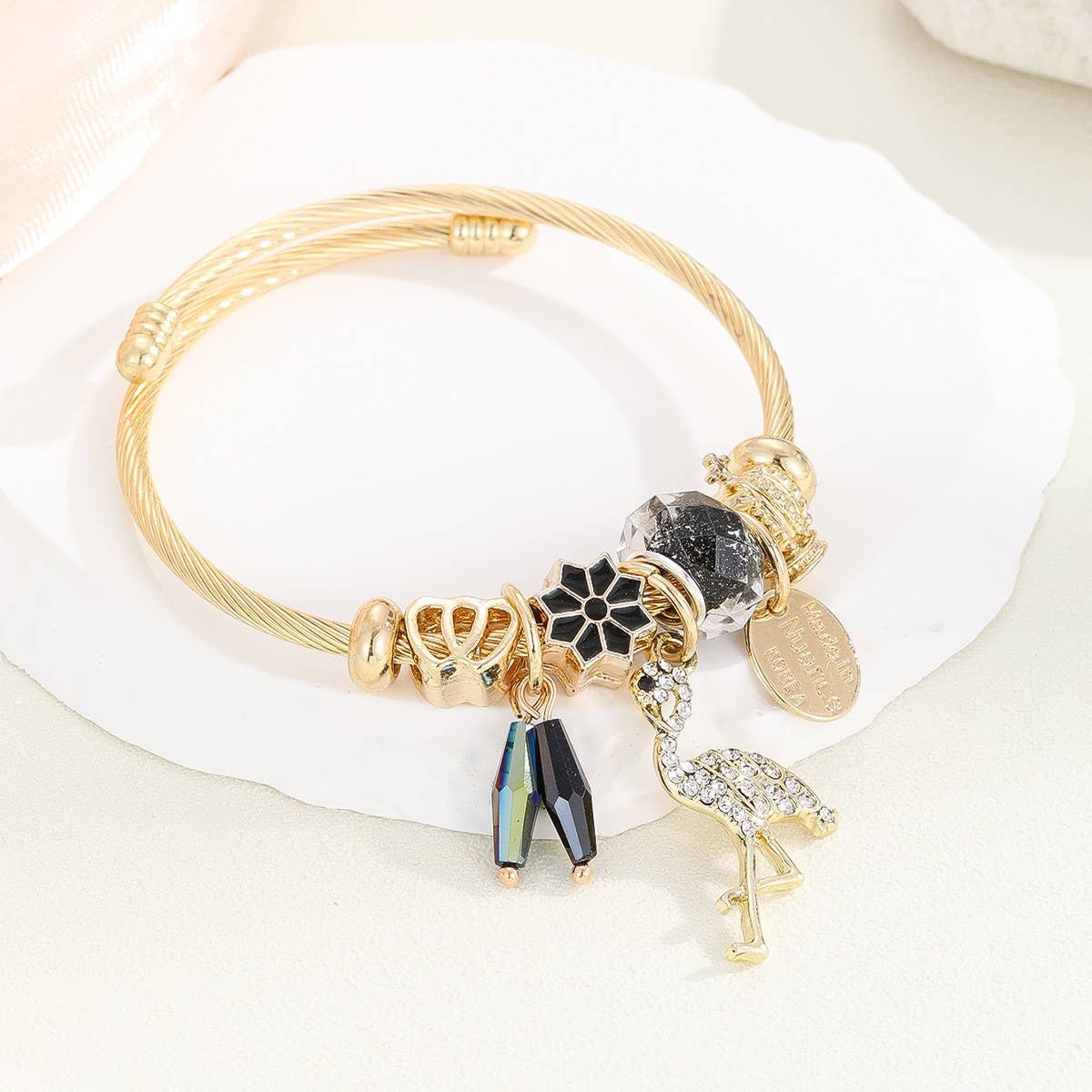 DIY Resin Charm Beaded Adjustable Bracelet