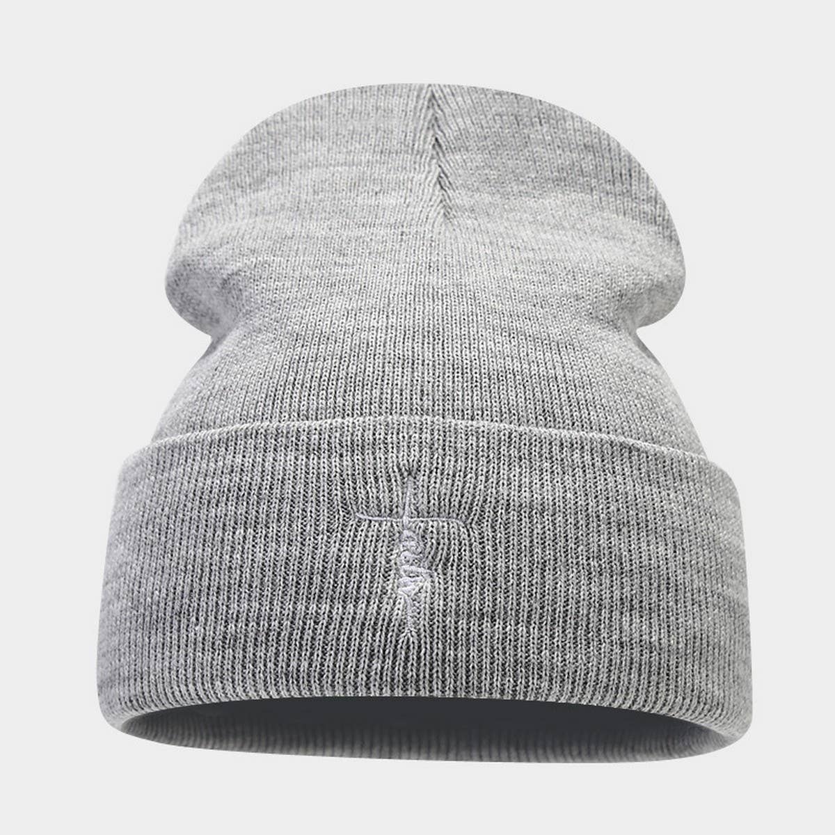 LETTER EMBROIDERY CIRCULAR  HIP HOP KNITTED HAT_CWAH2088