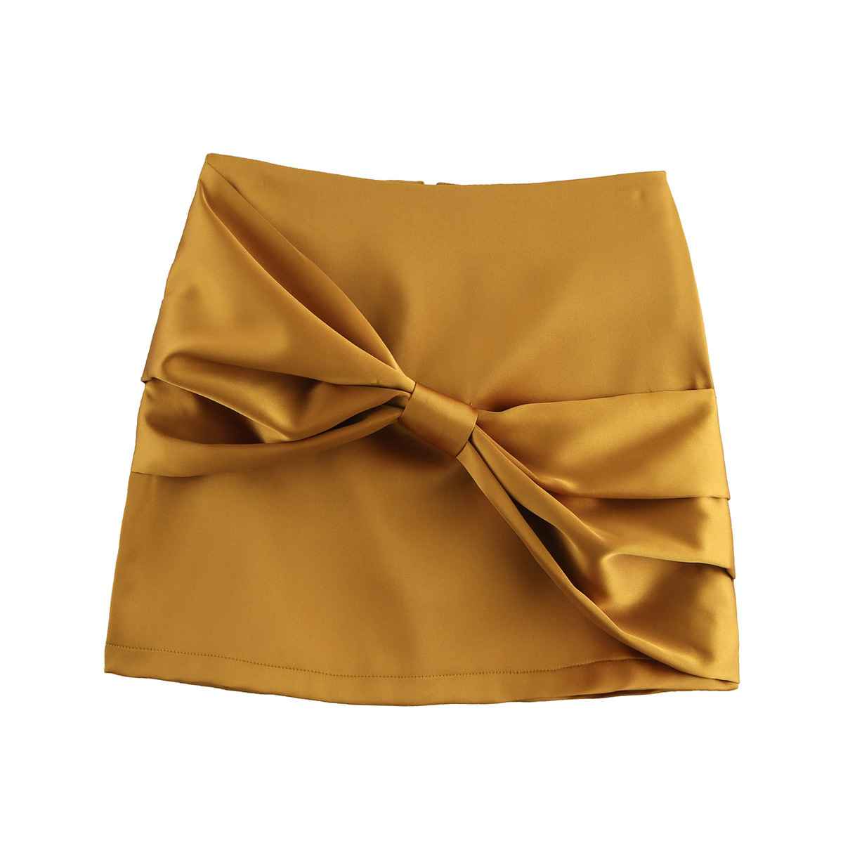 Women's Shiny Skirt with Bow, Chic French Look