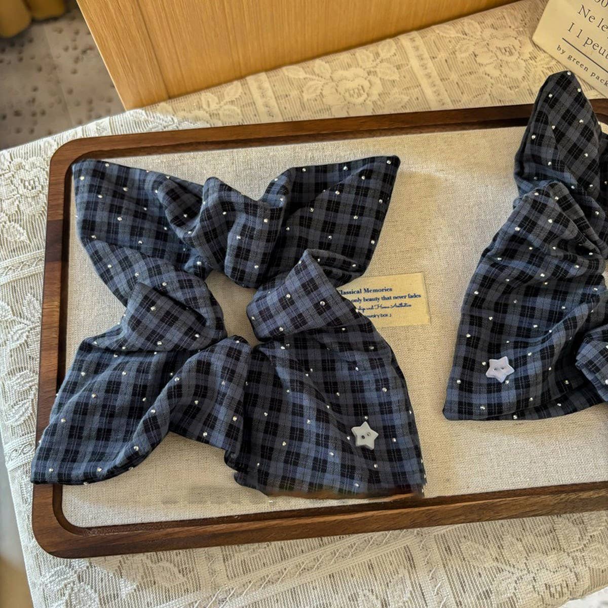 CHECK PATTERN DIAMOND HAIR BAND HAIR ACCESSORIES_CWAHA3701