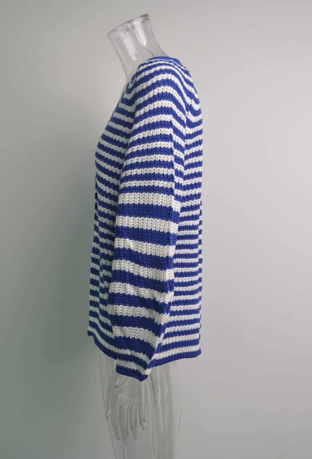 STRIPED SWEATER PLUS SIZE LOOSE KNIT