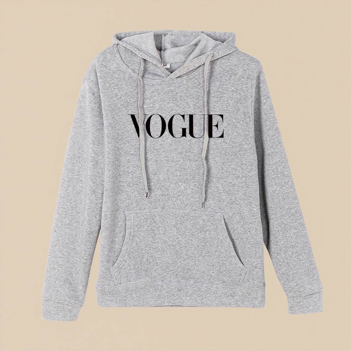 Simple letter print loose basic hoodie