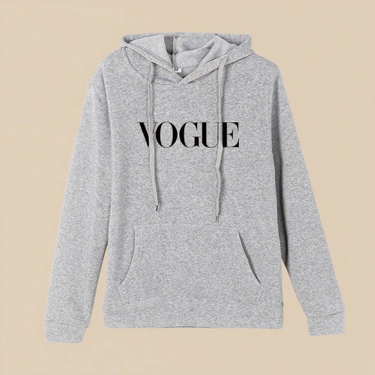 Simple letter print loose basic hoodie