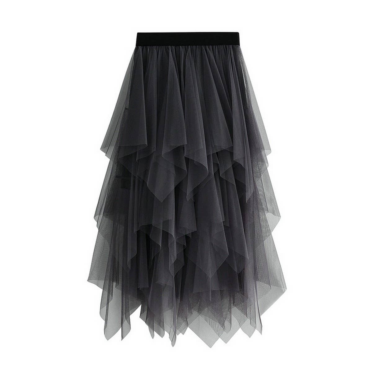 10 COLORS ELASTIC WAIST TIERED TULLE MESH SKIRT_CWBLS0396