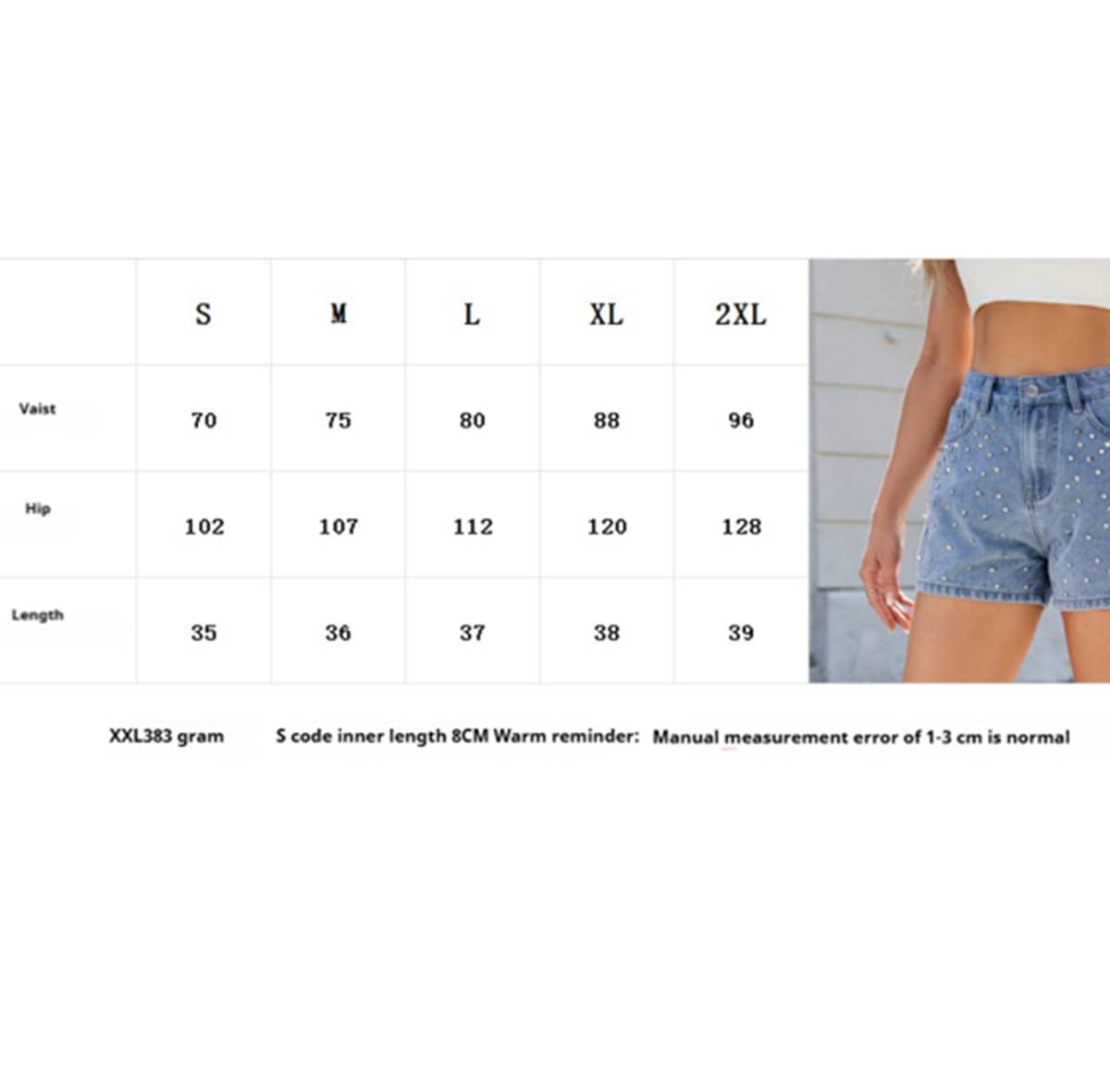 Beaded Washed Denim Skort for Women ??Summer_CWJS0314