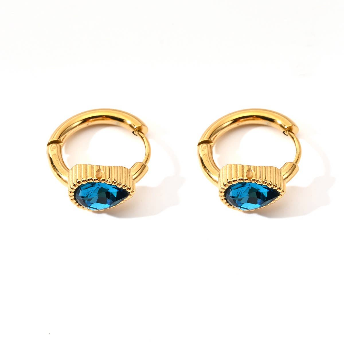 Unique Stainless Steel Heart Earrings with CZ