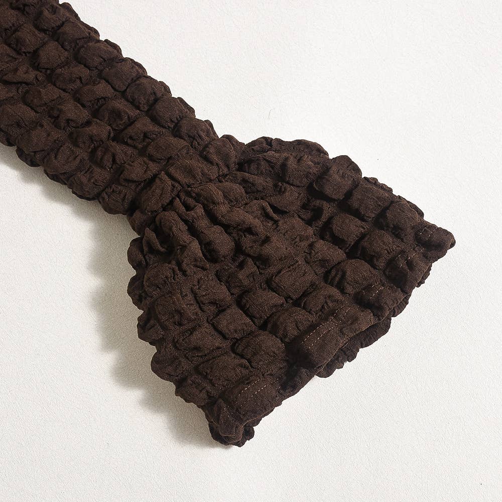 Square-neck one-shoulder flared sleeve dress