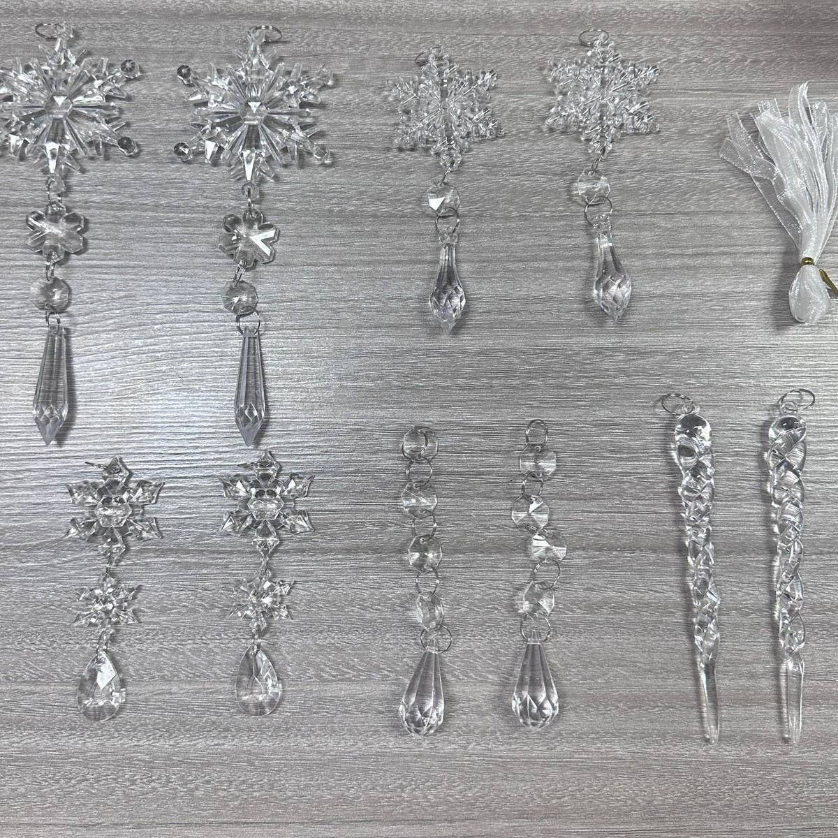 CWMM10168_CHRISTMAS ACRYLIC ICICLE SNOWFLAKE ORNAMENTS