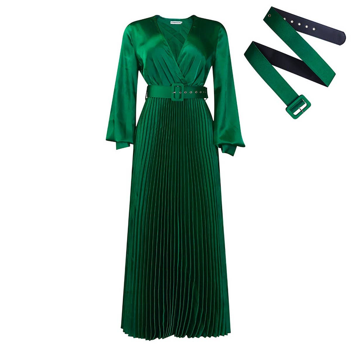FASHIONABLE AND ELEGANT SOLID COLOR PLEATED DRESS_CWDMD3677